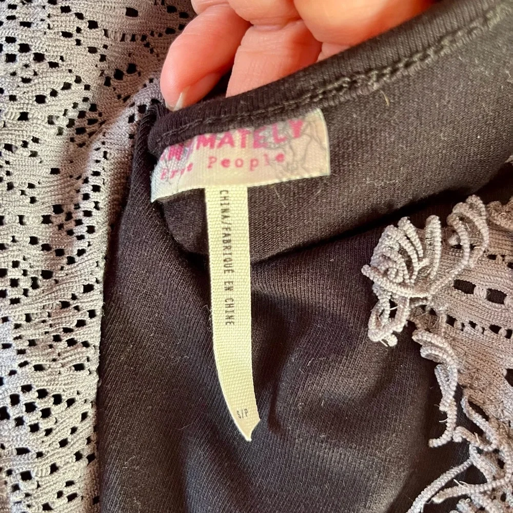 Free People Black Grey Strappy Bodycon Dress, size small - Picture 6 of 6